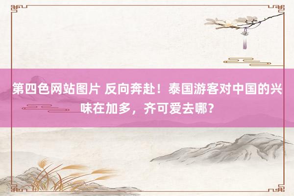 第四色网站图片 反向奔赴！泰国游客对中国的兴味在加多，齐可爱去哪？